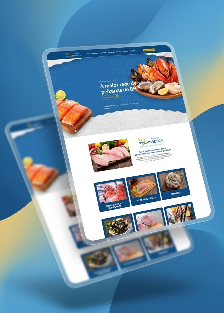 Site Peixaria Marisca desenvolvido pelo Estúdio Lata de Leite